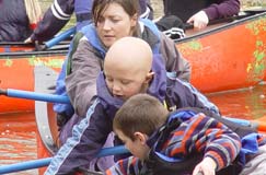 children boating